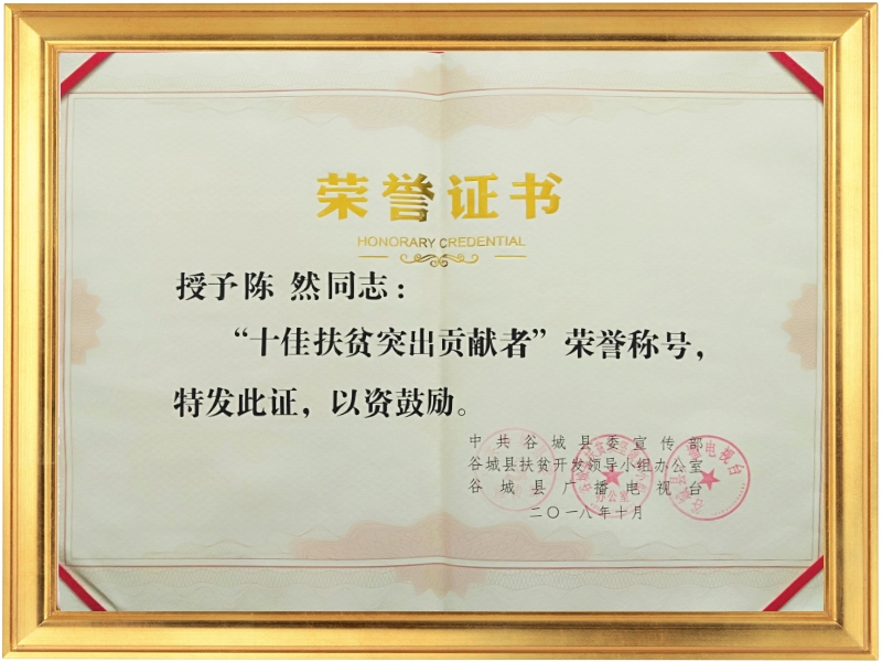 十佳扶貧突出貢獻者